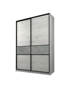 Шкаф-купе Max-МШ-23-6-18-99, 1800×600×2300 мм, цвет дуб крафт белый / стекло светло-серое Аллоджио