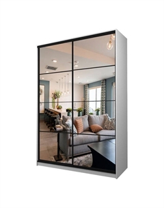 Шкаф-купе Max-МШ-23-6-16-55, 1600×600×2300 мм, зеркало, цвет белый шагрень Аллоджио