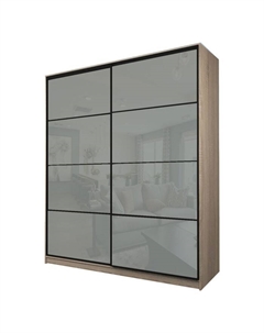 Шкаф-купе Max-МШ-23-6-20/2-22, 2000×600×2300 мм, цвет дуб сонома / стекло светло-серое Аллоджио