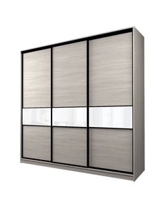 Шкаф-купе Max-МШ-23-6-27-999, 2666×600×2300 мм, цвет ясень шимо светлый / стекло белое Аллоджио
