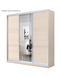 Шкаф-купе Хит-22-18-151, 1800×620×2200 мм, ЛДСП/зеркало, цвет дуб молочный Аллоджио