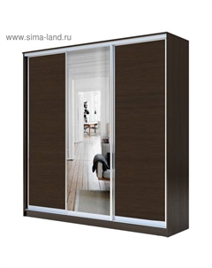 Шкаф-купе Хит-22-20-151, 2000×620×2200 мм, ЛДСП/зеркало, цвет венге цаво Аллоджио