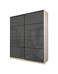 Шкаф-купе Max-МШ-23-6-22/2-22, 2200×600×2300 мм, цвет дуб молочный / стекло тёмно-серое Аллоджио