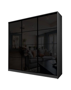 Шкаф-купе Max-МШ-23-6-24/2-222, 2400×600×2300 мм, цвет графит / стекло чёрное Аллоджио