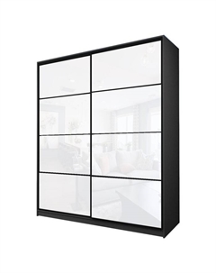 Шкаф-купе Max-МШ-23-6-20/2-22, 2000×600×2300 мм, цвет графит / стекло белое Аллоджио