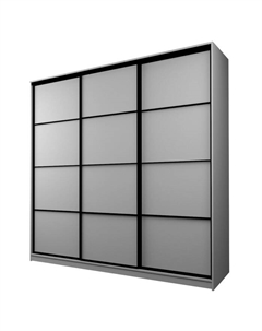 Шкаф-купе Max-МШ-23-6-27/2-111, 2666×600×2300 мм, цвет серый шагрень Аллоджио