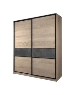 Шкаф-купе Max-МШ-23-6-22/2-99, 2200×600×2300 мм, цвет дуб сонома / стекло тёмно-серое Аллоджио