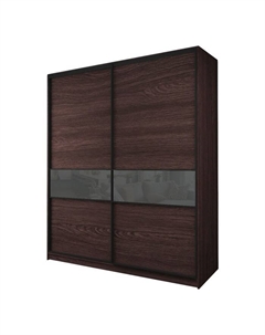 Шкаф-купе Max-МШ-23-6-22/2-99, 2200×600×2300 мм, цвет венге / стекло тёмно-серое Аллоджио