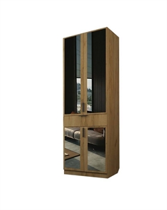 Шкаф 2-х дверный «Экон», 800×520×2300 мм, 1 ящик, зеркало, полки, цвет дуб крафт золотой Аллоджио