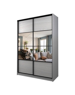 Шкаф-купе Max-МШ-23-6-18-77, 1800×600×2300 мм, зеркало, цвет ясень анкор светлый Аллоджио