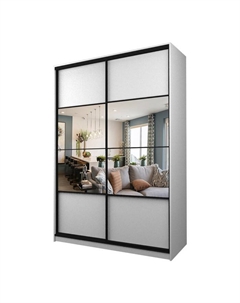 Шкаф-купе Max-МШ-23-6-18-77, 1800×600×2300 мм, зеркало, цвет белый шагрень Аллоджио