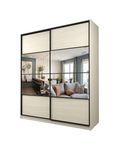 Шкаф-купе Max-МШ-23-6-20/2-77, 2000×600×2300 мм, зеркало, цвет дуб молочный Аллоджио