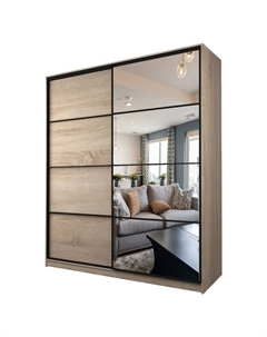 Шкаф-купе Max-МШ-23-6-20/2-15, 2000×600×2300 мм, зеркало, цвет дуб сонома Аллоджио