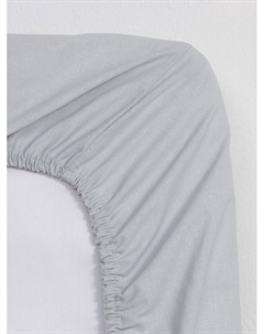 Простыня на резинке 2-спальная «», 180×200+25 см, серая, поплин Этель