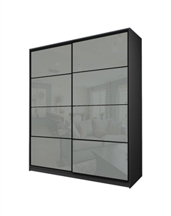 Шкаф-купе Max-МШ-23-6-20/2-22, 2000×600×2300 мм, цвет графит / стекло светло-серое Аллоджио