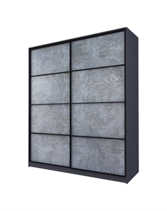 Шкаф-купе Max-МШ-23-6-20/2-11, 2000×600×2300 мм, цвет графит / метрополитан грей Аллоджио