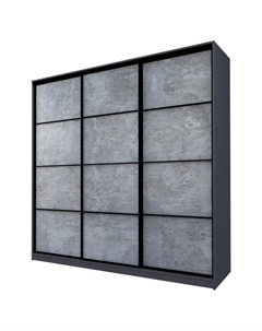 Шкаф-купе Max-МШ-23-6-24/2-111, 2400×600×2300 мм, цвет графит / метрополитан грей Аллоджио