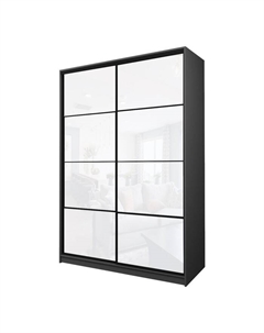 Шкаф-купе Max-МШ-23-6-16-22, 1600×600×2300 мм, цвет графит / стекло белое Аллоджио
