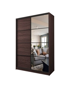 Шкаф-купе Max-МШ-23-6-16-15, 1600×600×2300 мм, зеркало, цвет венге Аллоджио
