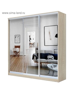 Шкаф-купе Хит-22-20-555, 2000×620×2200 мм, зеркало, цвет дуб сонома Аллоджио