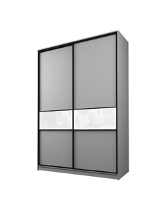 Шкаф-купе Max-МШ-23-6-18-99, 1800×600×2300 мм, цвет серый шагрень / стекло белое Аллоджио