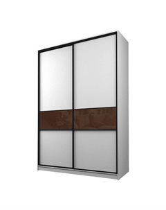 Шкаф-купе Max-МШ-23-6-18-99, 1800×600×2300 мм, цвет белый шагрень / стекло шоколад Аллоджио