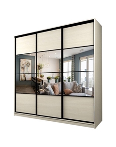 Шкаф-купе Max-МШ-23-6-27-777, 2666×600×2300 мм, зеркало, цвет дуб молочный Аллоджио