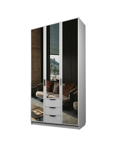 Шкаф 3-х дверный «Экон», 1200×520×2300 мм, 3 ящика, 3 зеркала, цвет белый Аллоджио