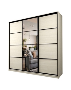 Шкаф-купе Max-МШ-23-6-27-151, 2666×600×2300 мм, зеркало, цвет дуб молочный Аллоджио