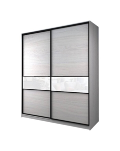 Шкаф-купе Max-МШ-23-6-22/2-99, 2200×600×2300 мм, цвет ясень анкор светлый / стекло белое Аллоджио