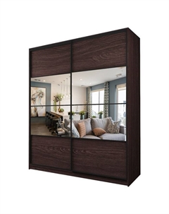 Шкаф-купе Max-МШ-23-6-20/2-77, 2000×600×2300 мм, зеркало, цвет венге Аллоджио