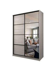 Шкаф-купе Max-МШ-23-6-16-15, 1600×600×2300 мм, зеркало, цвет ясень шимо светлый Аллоджио