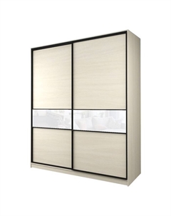 Шкаф-купе Max-МШ-23-6-22/2-99, 2200×600×2300 мм, цвет дуб молочный / стекло белое Аллоджио