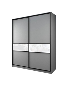 Шкаф-купе Max-МШ-23-6-22/2-99, 2200×600×2300 мм, цвет серый шагрень / стекло белое Аллоджио