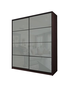 Шкаф-купе Max-МШ-23-6-20/2-22, 2000×600×2300 мм, цвет венге / стекло светло-серое Аллоджио