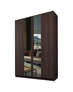 Шкаф 4-х дверный «Экон», 1600×520×2300 мм, 2 зеркала, цвет венге Аллоджио