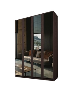Шкаф 4-х дверный «Экон», 1600×520×2300 мм, 4 зеркала, цвет венге Аллоджио