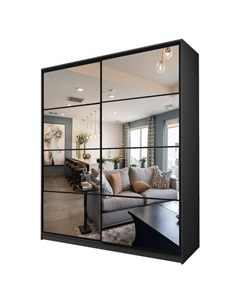 Шкаф-купе Max-МШ-23-6-20/2-55, 2000×600×2300 мм, зеркало, цвет графит Аллоджио