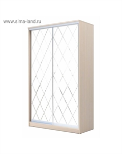 Шкаф-купе Хит-23-15-66, 1500×620×2300 мм, цвет дуб молочный, ромб большой на матовом Аллоджио