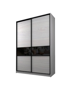 Шкаф-купе Max-МШ-23-6-16-99, 1600×600×2300 мм, цвет ясень анкор светлый / стекло чёрное Аллоджио