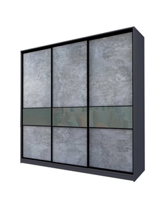 Шкаф-купе Max-МШ-23-6-24/2-999, 2400×600×2300 мм, метрополитан грей / стекло светло-серое Аллоджио