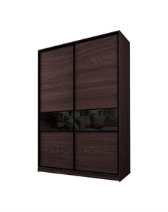 Шкаф-купе Max-МШ-23-6-16-99, 1600×600×2300 мм, цвет венге / стекло чёрное Аллоджио
