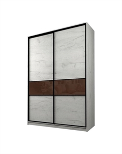 Шкаф-купе Max-МШ-23-6-16-99, 1600×600×2300 мм, цвет дуб крафт белый / стекло шоколад Аллоджио