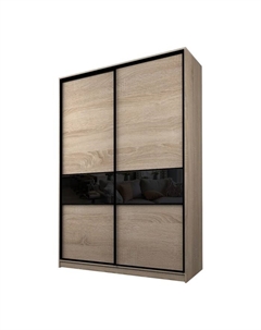 Шкаф-купе Max-МШ-23-6-16-99, 1600×600×2300 мм, цвет дуб сонома / стекло чёрное Аллоджио