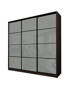 Шкаф-купе Max-МШ-23-6-27/2-222, 2666×600×2300 мм, цвет венге / стекло светло-серое Аллоджио