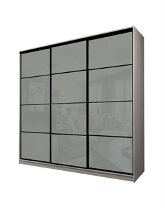 Шкаф-купе Max-МШ-23-6-27/2-222, 2666×600×2300 мм, ясень шимо светлый/стекло светло-серое Аллоджио