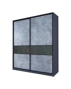 Шкаф-купе Max-МШ-23-6-20/2-99, 2000×600×2300 мм, метрополитан грей / стекло тёмно-серое Аллоджио