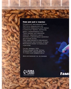 Корм для рыб и черепах «Пижон» гаммарус тушка, ведро, 3.3 л Пижон аква