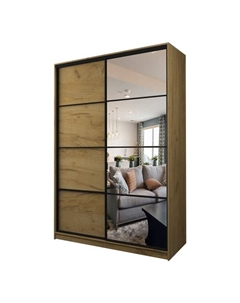 Шкаф-купе Max-МШ-23-6-16-15, 1600×600×2300 мм, зеркало, цвет дуб крафт золотой Аллоджио