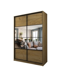 Шкаф-купе Max-МШ-23-6-16-77, 1600×600×2300 мм, зеркало, цвет дуб крафт золотой Аллоджио